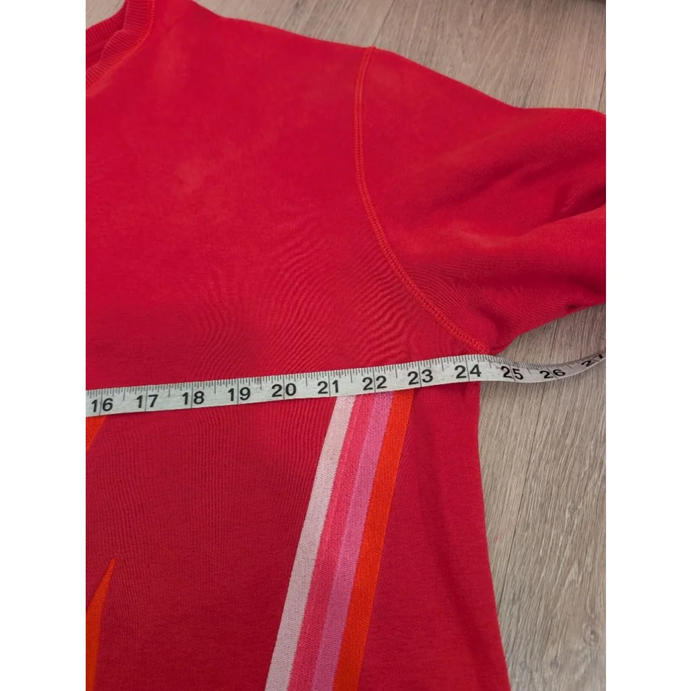 Nike Air Vintage Gray Tag - Red Crewneck Sweatshirt with Pink Stripes, Size L